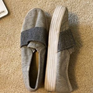 light/dark grey led platform slip on sneakers